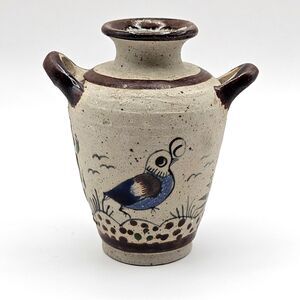 Mini Tonala Vase Mexican Folk Art Pottery Vintage